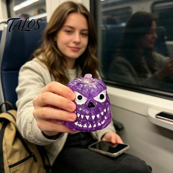 Novelty Gifts for Birthday Halloween Pumpkin Maltose Squeeze Toy, Soft Slow Rising TPR Fidget Toy Interactive Games Travel Stress Relief And