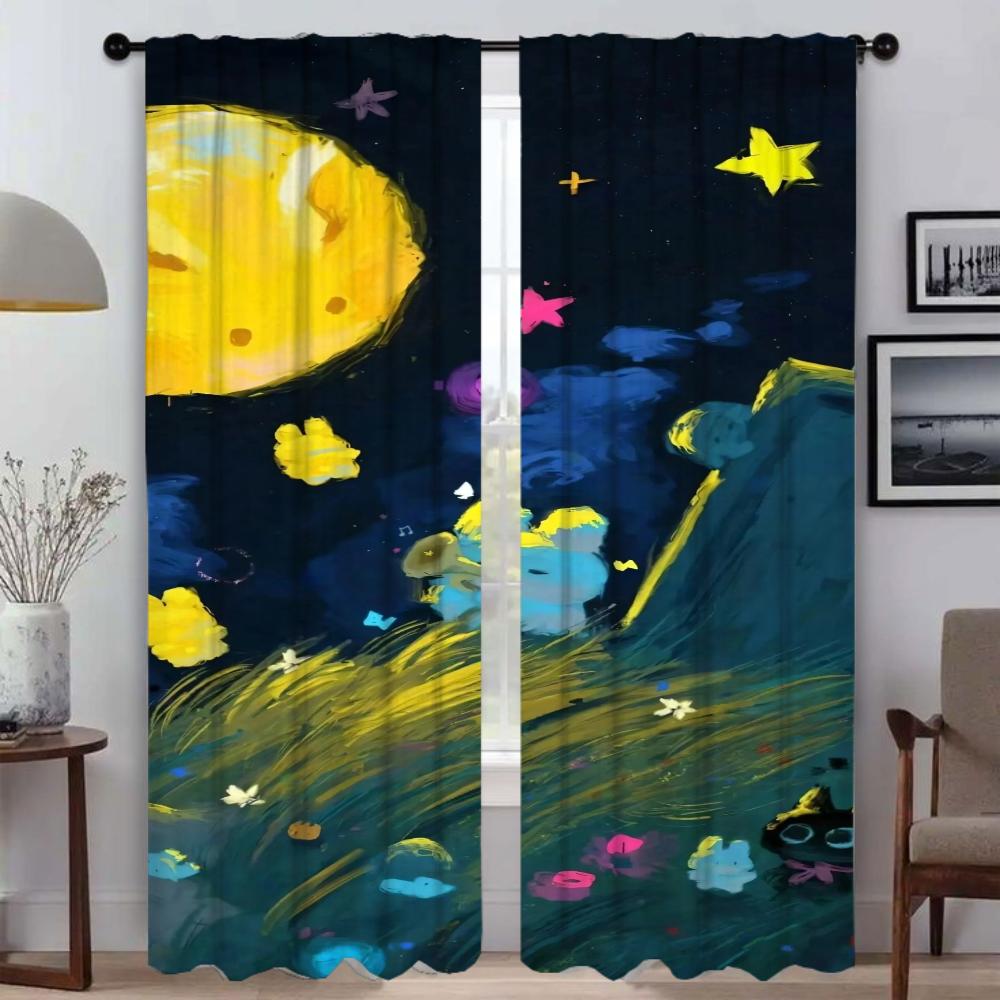 

Cute Illustration Halloween Decoration Curtains for Bedroom Partition Home Interior Curtains 2 Pieces Shades Window Curtain Room W50xH70cmx2pcs-CL