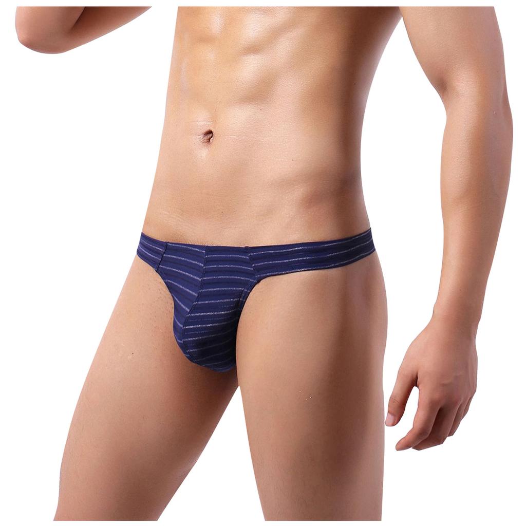 (Kung Pao Chicken)Men's Underwear Low Waist Fashion Color Stripes Comfortable Thong