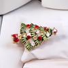 Christmas Vintage Bells Brooch Xmas Tree Shape Pins For Women Men Colorful Rhinestones New Year Jewelry Garment Accessories