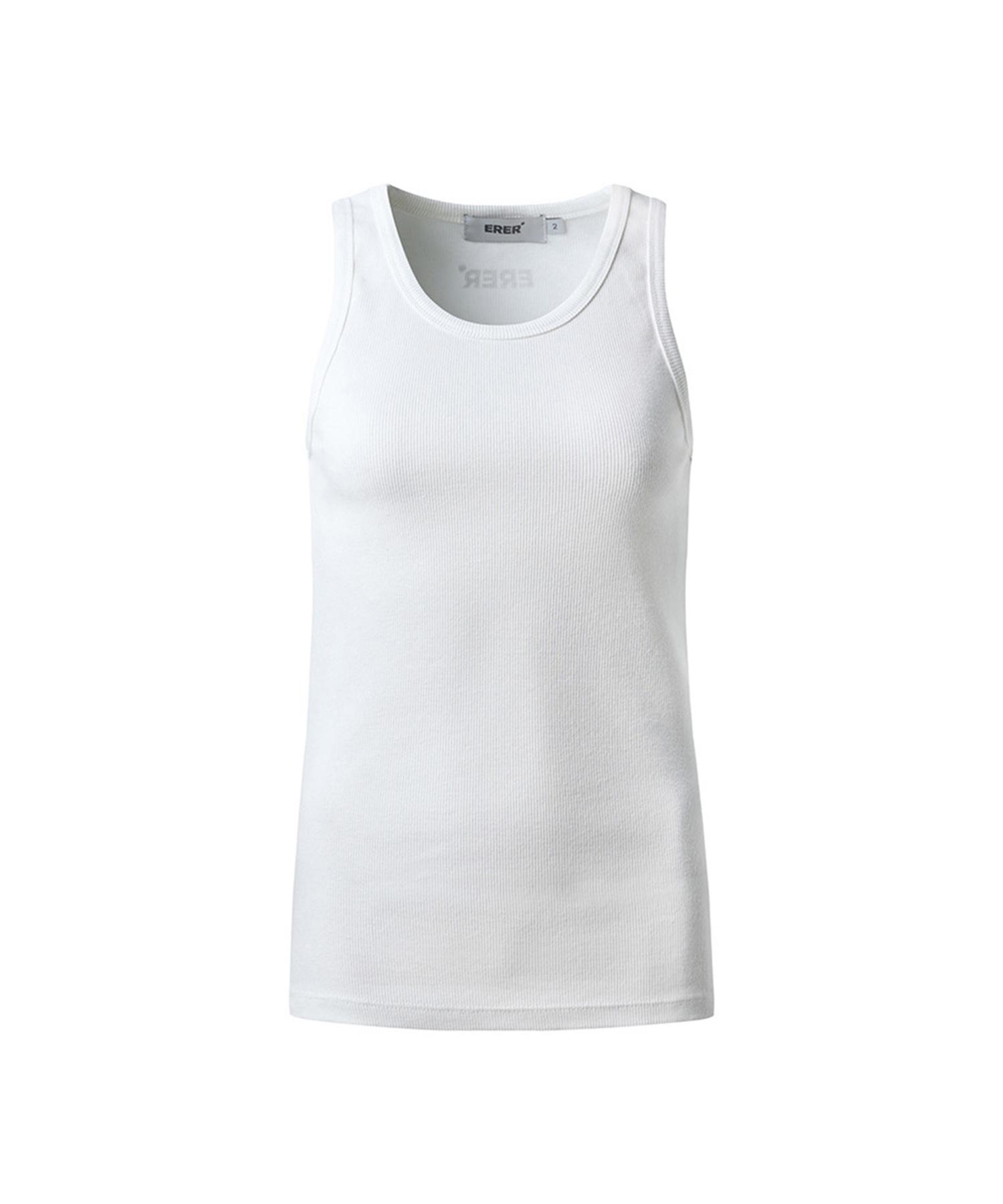 Er Er Erer Logo Ribbed Tank Top White White/1