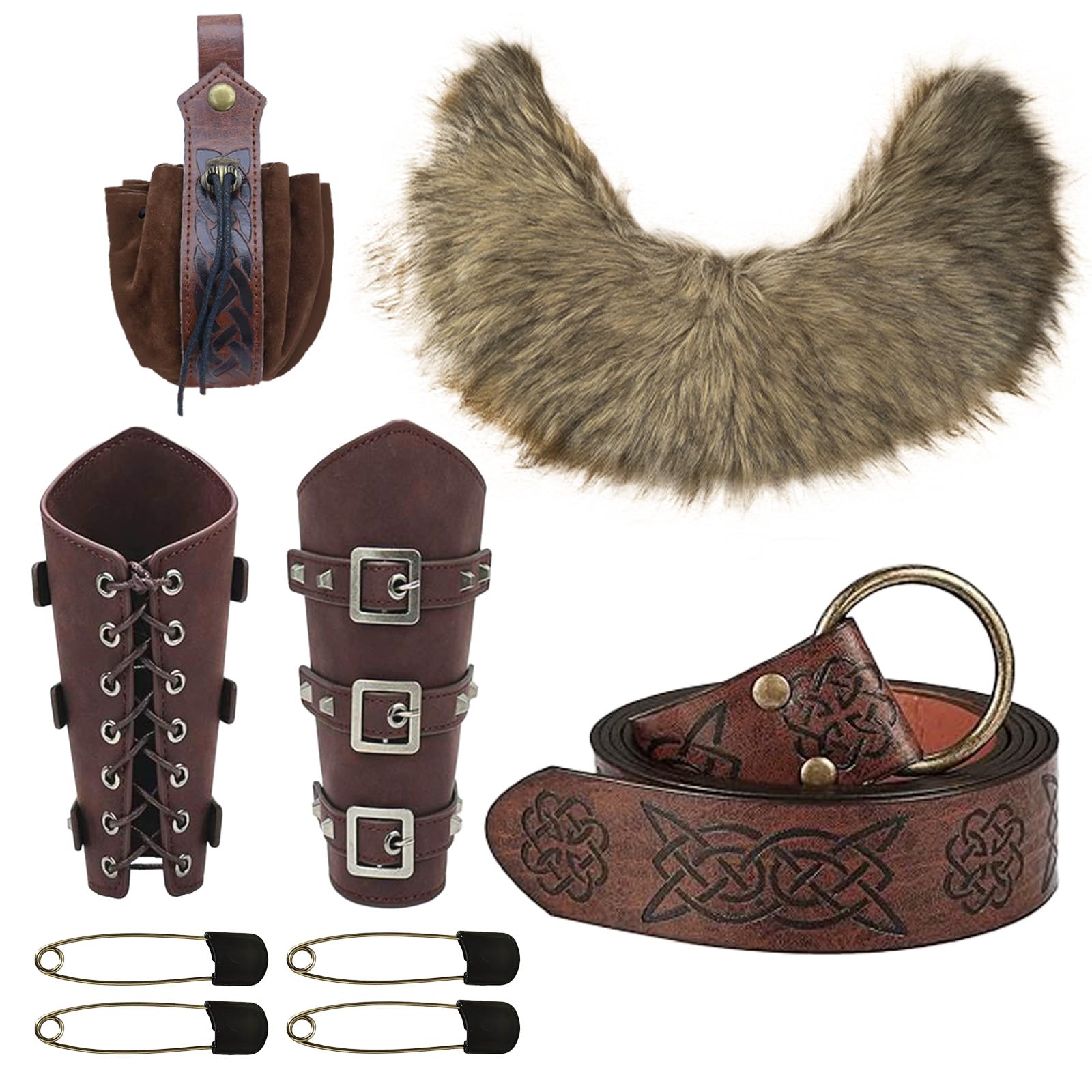 Vīriešu Vikinga Kostīma Aksesuāri Mākslīgās Kažokādas