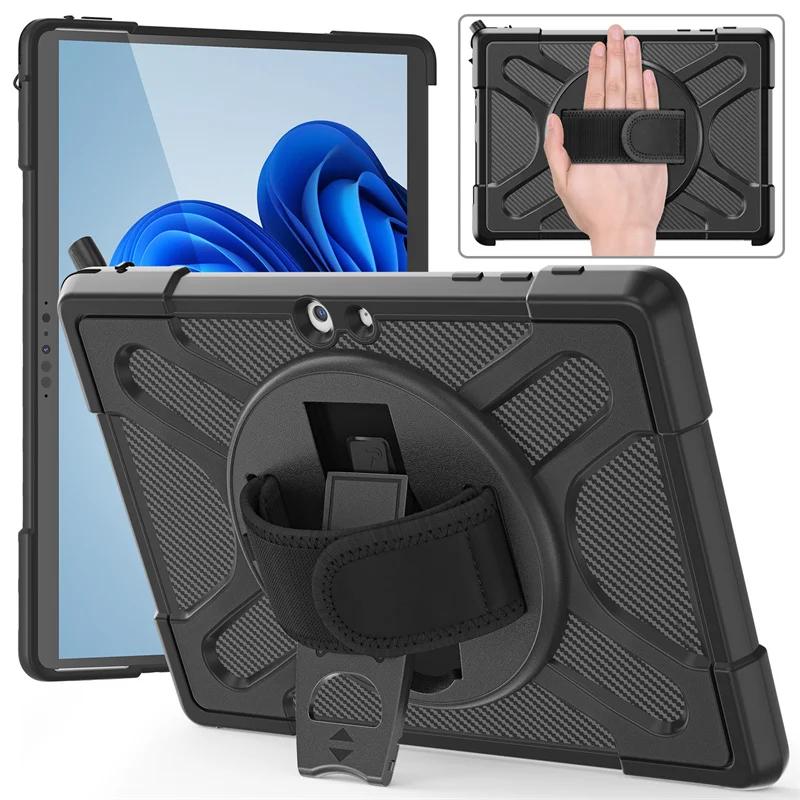 

For Microsoft Surface Pro 11 10 9 8 13 7+ 6 5 4 12.3 inch Case 360 Rotating Shockproof Laptop Cover for Surface Go 4 3 2 Funda Surface Go 1 2 3 4 чорний