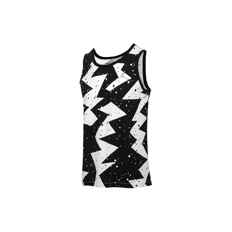 Air Jordan Printed Poolside Basketball Jersey For Men Black/White Men s CJ6231-010 S