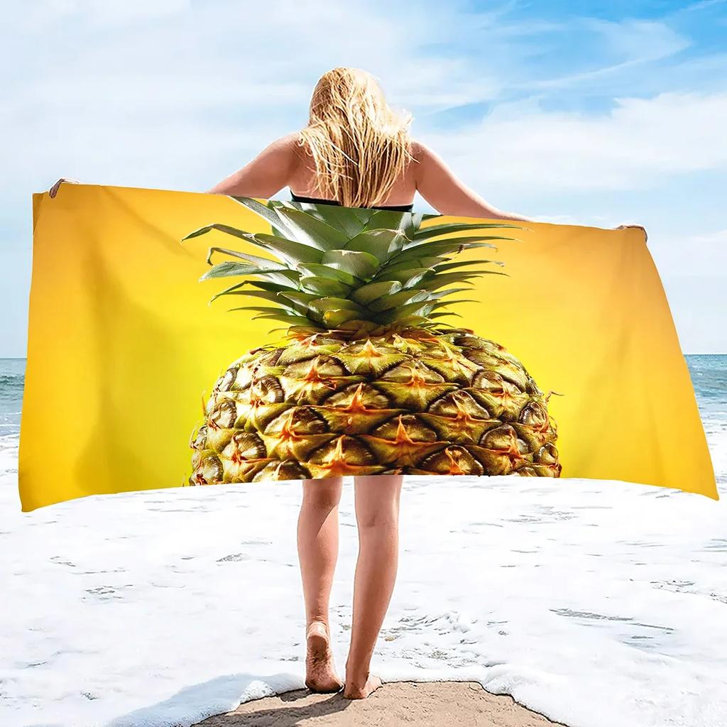 Pineapple Beach Towel ,Lightweight Microfiber Absorbent Quick Dry Sand Free Blanket Towels,Soft Pool Travel Bath Swim Towels