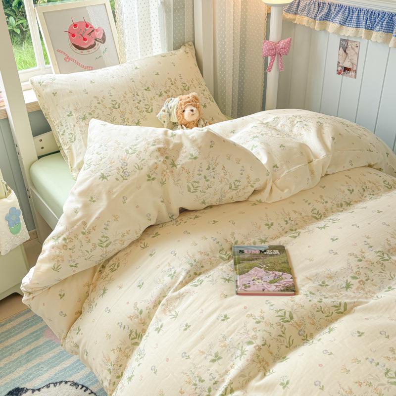 2026 Student Bedding - Cotton Double Gauze 3-Piece Set, Basic Style
