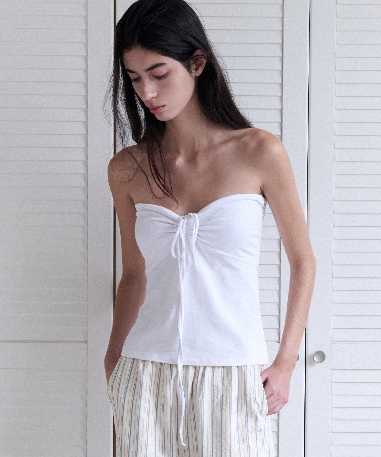 Annies Petal Halter Tank Top (White) White
