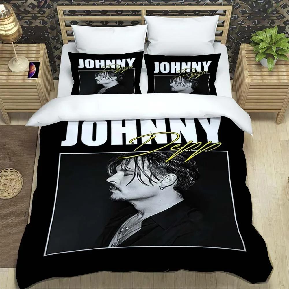 Johnny Depp Pattern Quilt Cover With Pillowcases 3D Digital Printed Bedding Set Twin Full Queen King Gift