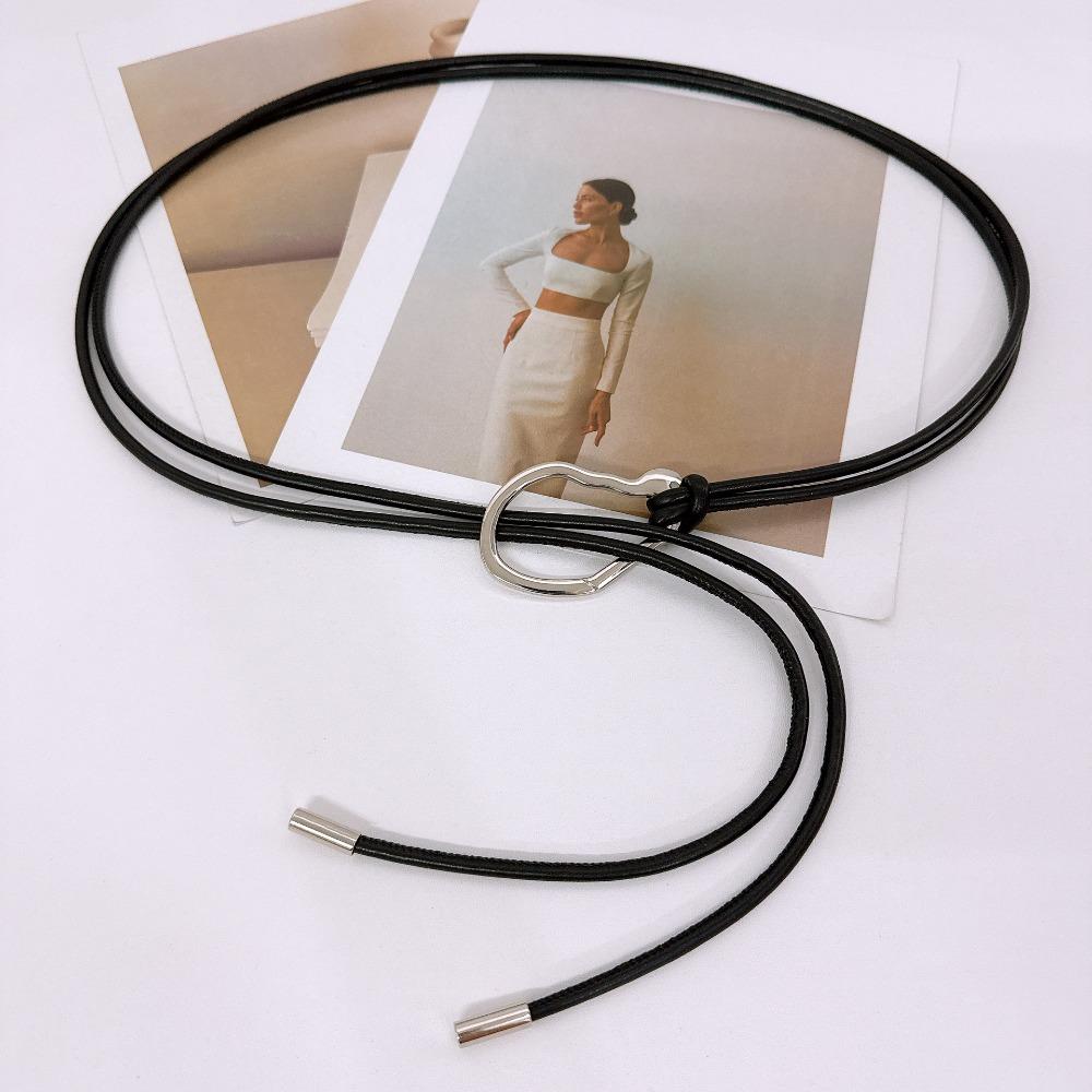 Stylish Slimming Leather Rope Waist Chain Multi-Use Versatile Waist-Cinching Belt Thin Rope Simple Skirts Waist Cover Party