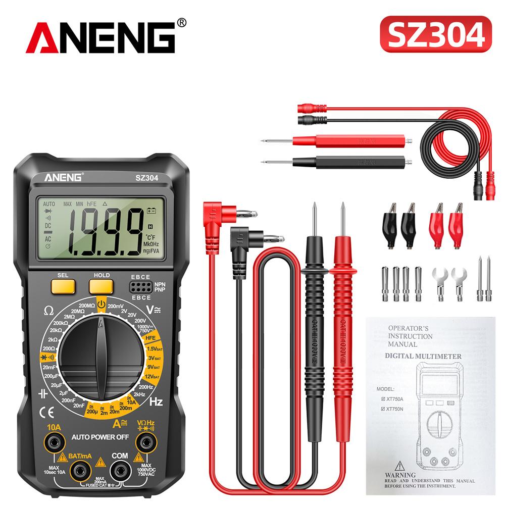 ANENG SZ304 Digital 2000 Counts Multimetes AC/DC Votage Current Resistance Ohm NCV High Precision Professional Multimetro Tester