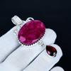 Red Ruby Pendant, 925 Sterling Silver Handmade Jewelry, Garnet Silver Pendant, Party Wear Jewelry For Women's, Pendant Christmas Jewelry