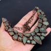 Carved Leaf Green Onyx Gemstone Necklace, Copper Electroformed Handmade Designer Necklace Jewelry, Adjustable Chain Necklace Gift For Women