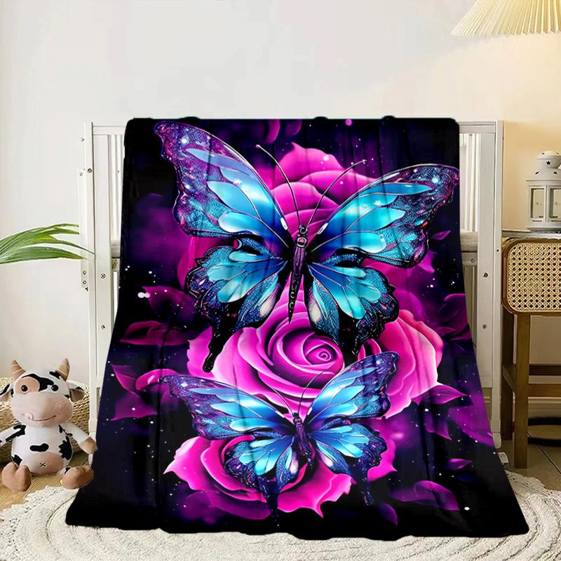 Neon Butterfly Dreamscape Blanket Flannel Blanket Throw Blanket Sofa Cover Blanket Soft Premium Blanket Picnic Blanket Tv Blanket Gifts