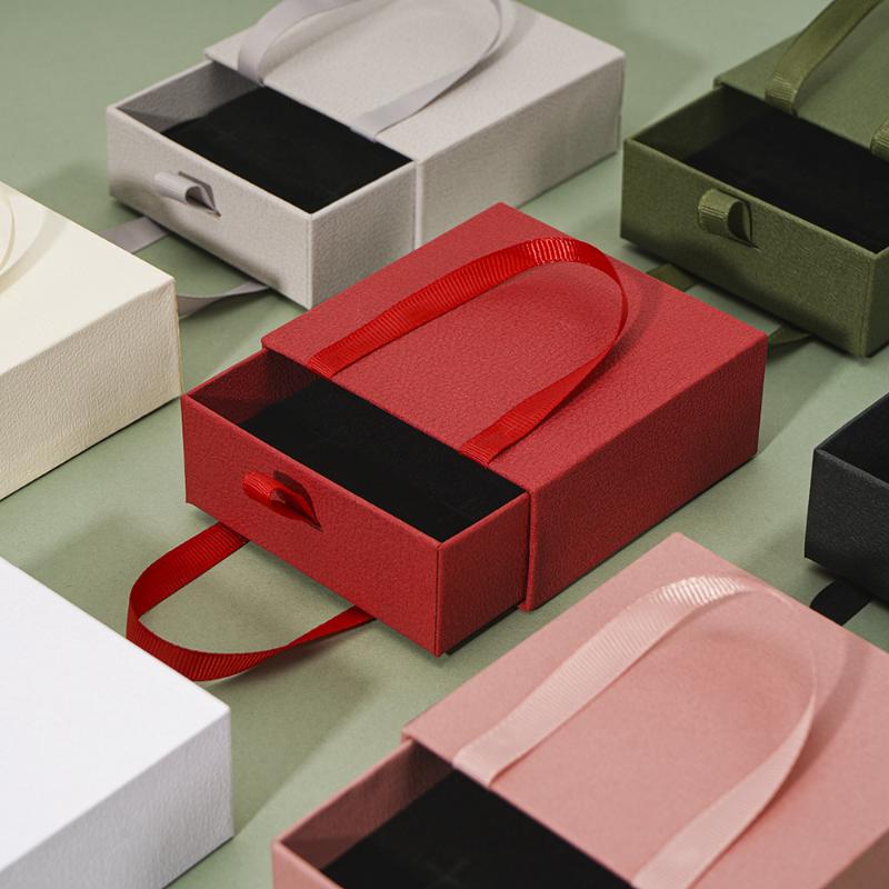 Jewelry Drawer Organizer Box Ring Earring Bracelet Necklace Pendant Portabl Storage Paper Case Jewellery Packaging Display