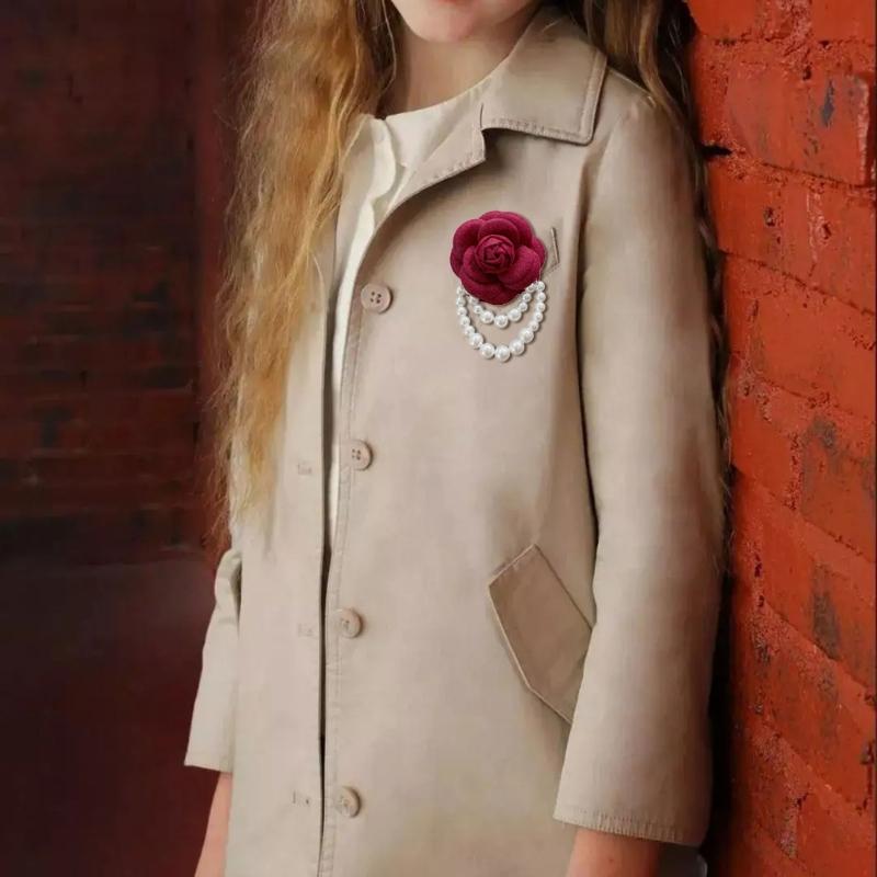 Luxury Brooches for Woman Scarves Buckle Pin Cloth Art Fabric Flower Pearl Brooch Fashion Clothing Jewelry Accessories