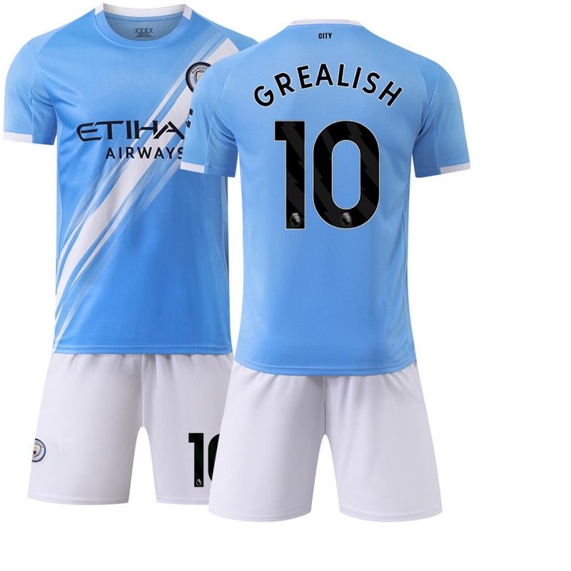 26 Manchester City Heim Blau Haaland Nr. 9 Trikot 17 De Bruyne 47 Foden Fußballtrikot Sportanzug