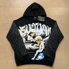 Mixed Emotion Streetwear Angel Print Hoodie Loose Fit Casual Sweatshirt Youth