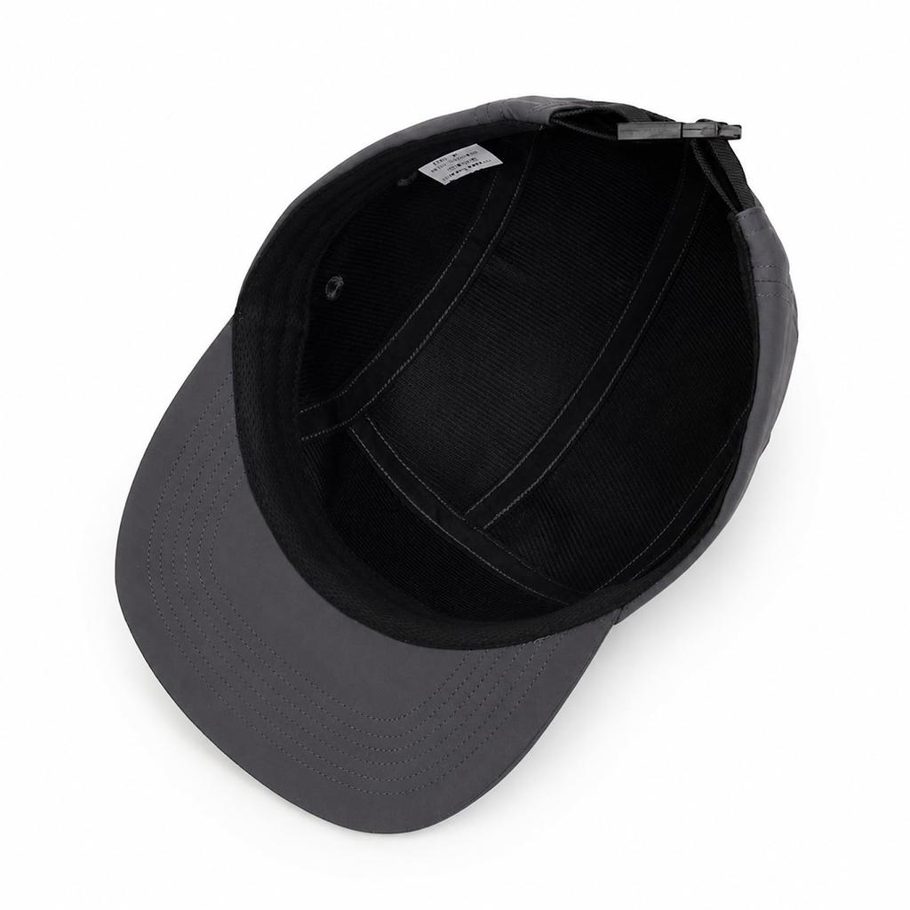 Haverly Cap Flat Brim 5 Panel Outdoor Golf Lightweight Plain Casual Camping Fishing UV Protection Unisex M Grey