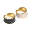 Korean New Wave Elegant Enamel Adjustable Ring - Retro Palace Style Hip Hop Index Finger Ring for Women