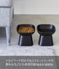 Yamazaki Jitsugyo (Yamazaki) Easy-to-Eat Height Ceramic Pet Food Bowl Diagonal Tall Black Approx. W12 X D12 X H11.5cm Tower Feed Container Water