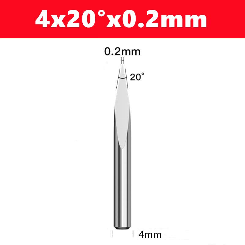 CNC Router Bit 3 Edge Pyramid Engraving Bits 4mm/6mm Shank Carbide End Mill 20,30,40,45,60,90 Degrees CNC Router Milling Tool