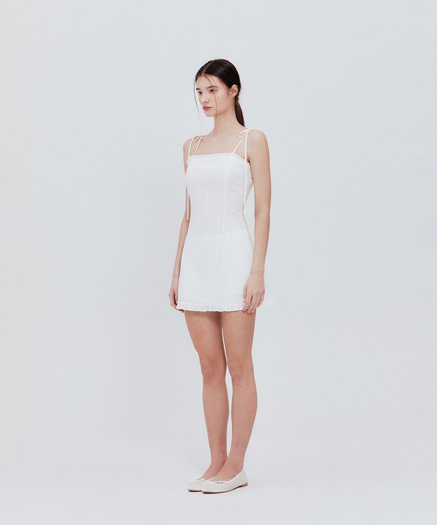 Not Your Rose Lace Frill Mini Dress (Ivory)