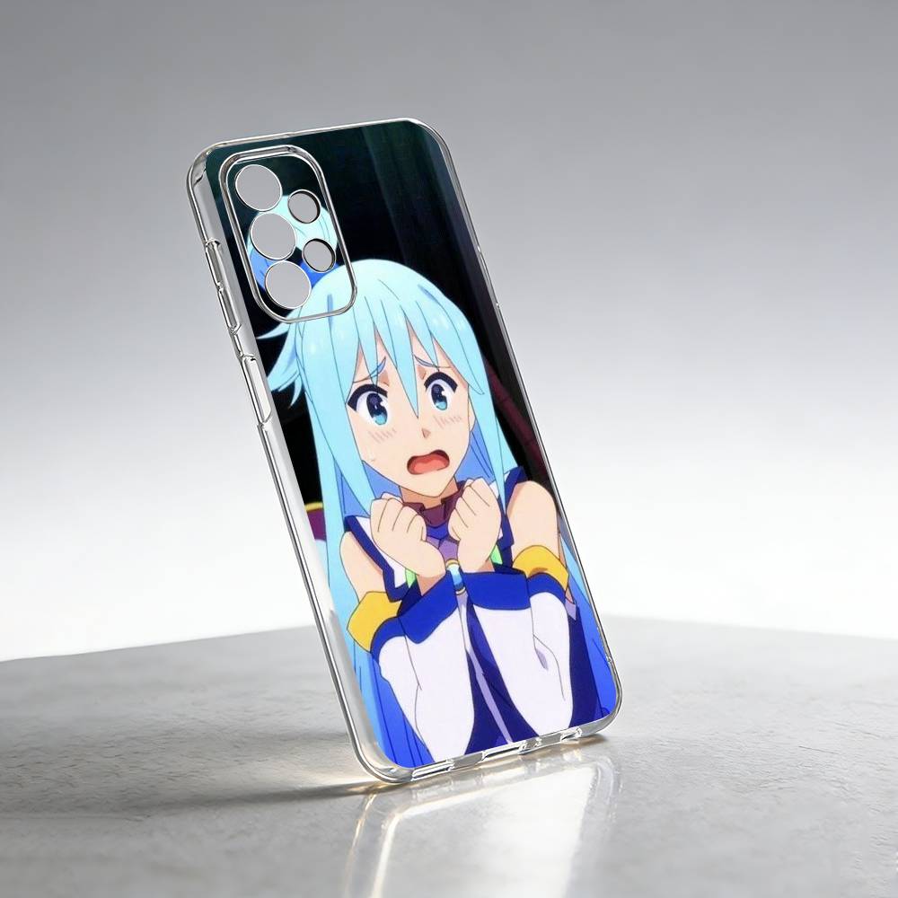 A-Aqua Anime KonoSubaS-S Phone Case Transparent Silicone Soft For Samsung S25,S24,S21,S22,S23,S30,Ultra,S20,Plus,Fe