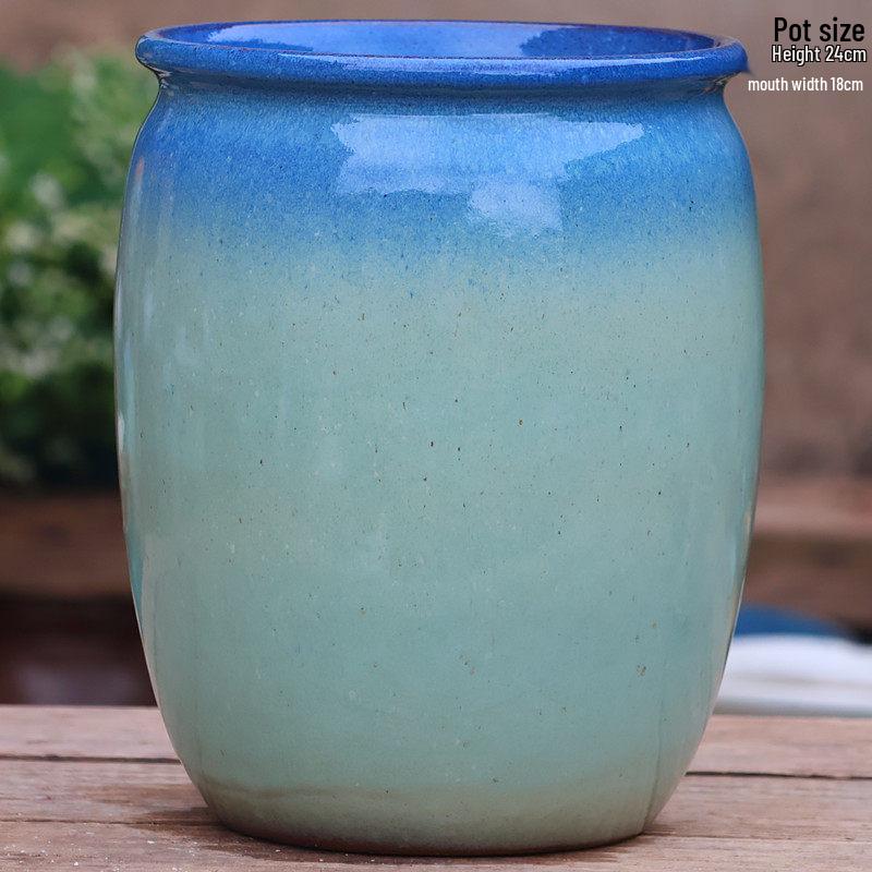 Handmade Coarse Pottery Tall Flower Pot for Succulents and Green Plants – Breathable Ceramic Jar for Bird of Paradise & Bougainvillea