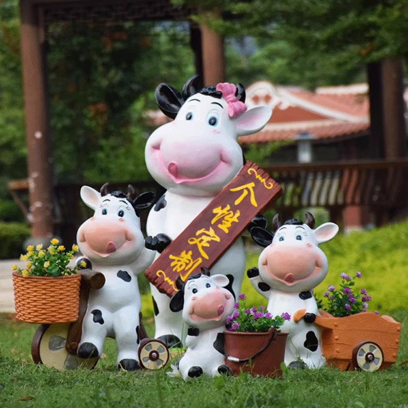 Cartoon Cow Outdoor Garden Planter
