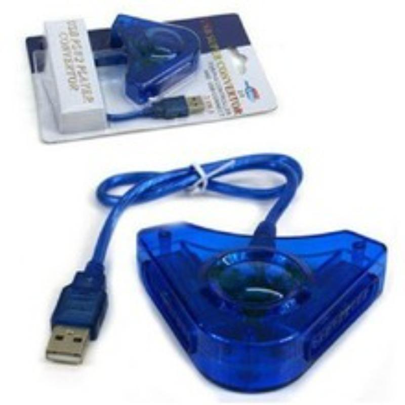 

Двойной USB-адаптер, кабель-конвертер для Sony PlayStation 1/2 PS One PSX, проводной контроллер, геймпад, джойстик для ПК, ноутбука 8.5*7cm синий