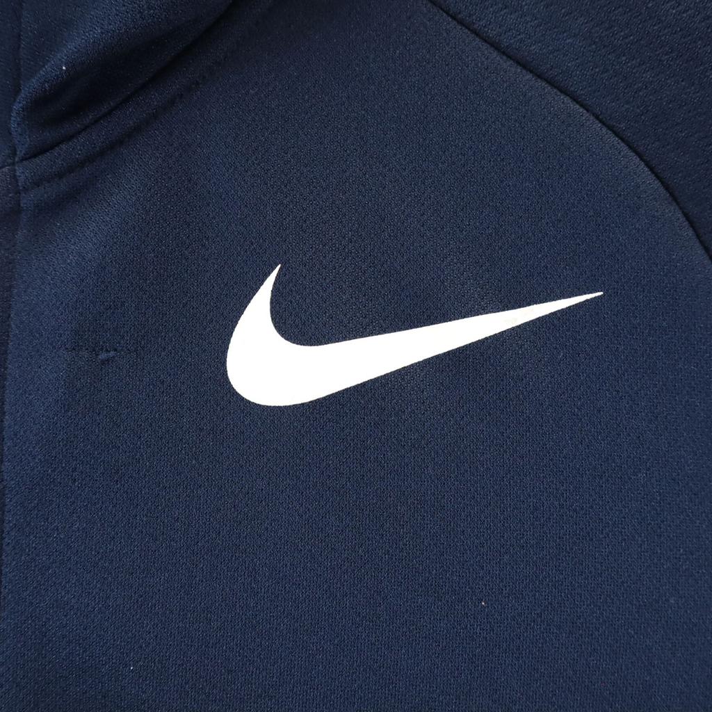 Nike Training Long Sleeve Zip Hoodie M Navy DRI-FIT Jersey Men's Used