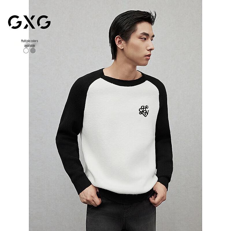 GXG Men's Colorblock Letter Pullover Sweater