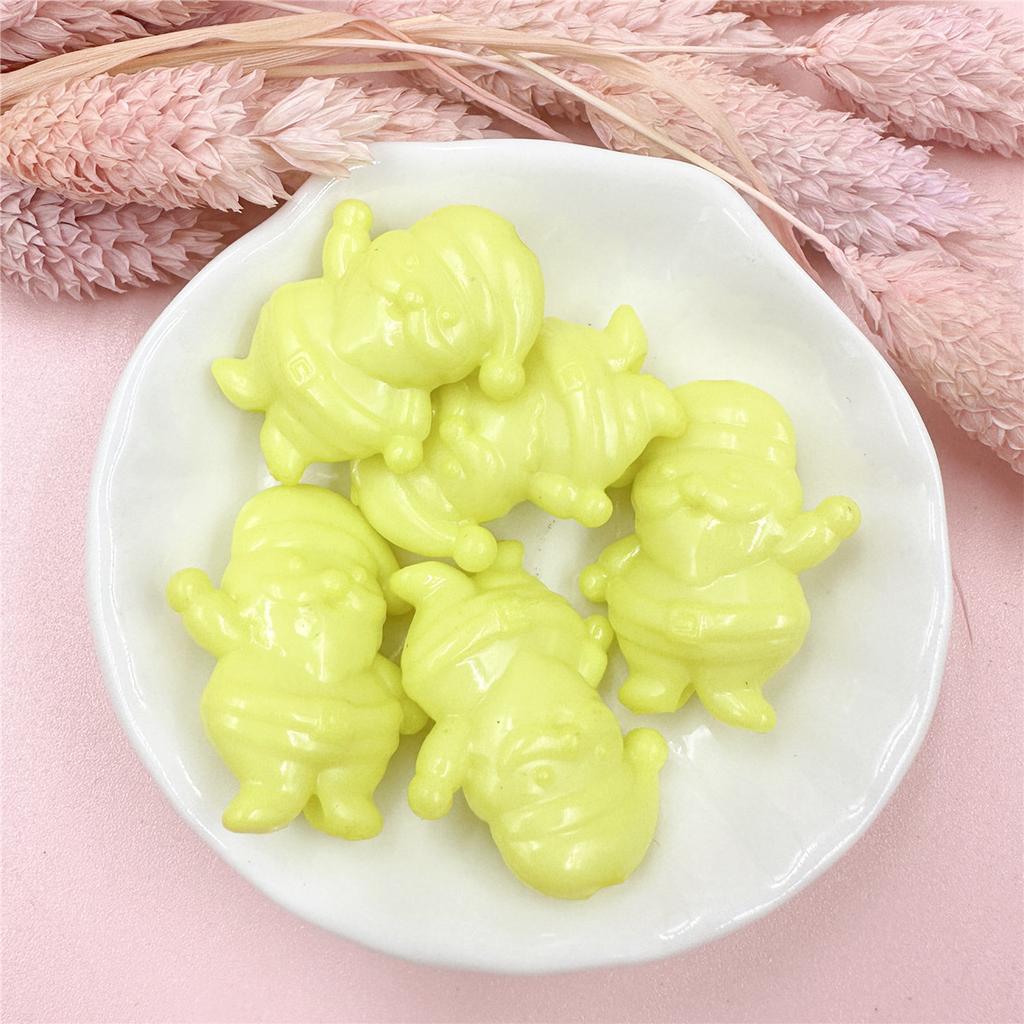 Santa Claus Round DIY Necklace Bracele Cute 5Pcs Dwarf Christmas Style Cartoon Loose Beads Festival Acrylic New Snowman 25*30mm  Accessories