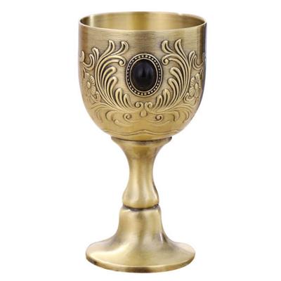 Embossed Cup Practical Retro Food Grade Metal Wine Cup Stunning Medieval Embossed Wine Goblet Embossed Cup for Restaurant