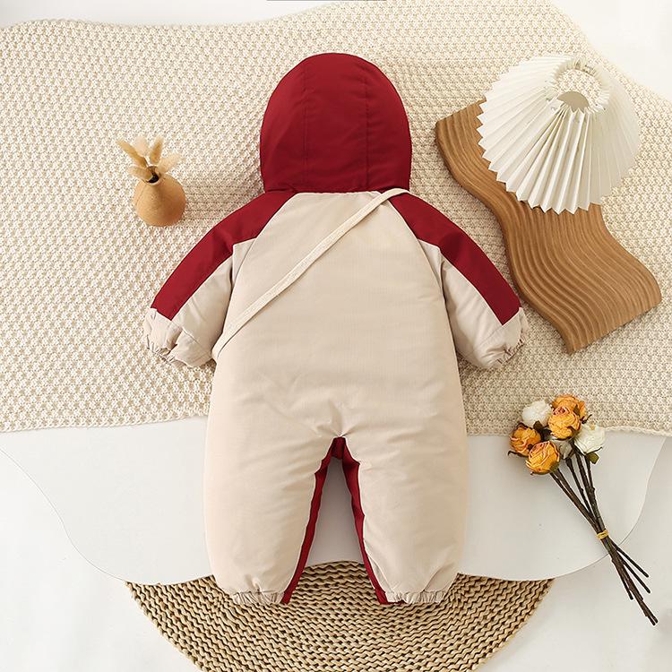 New Autumn & Winter Baby Fleece-Lined Cotton Onesie - Warm, Windproof, Long-Sleeved Romper for Children