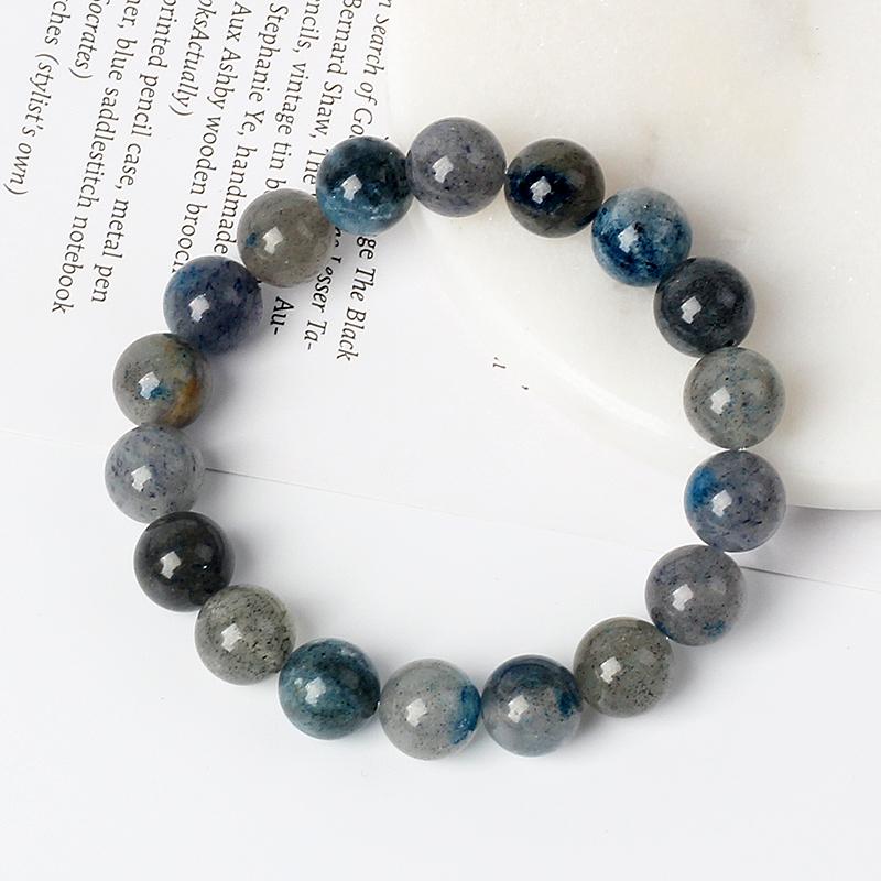 5A Blue Strawberry Quartz Bracelets for Women Fashion Blue Crystal Clear Round Beads Lovers Strand Bangles Natural Stone Jewelry