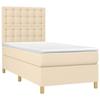 3142622 vidaXL Divan Bed and Mattress Cream 90x190 Cm Fabric