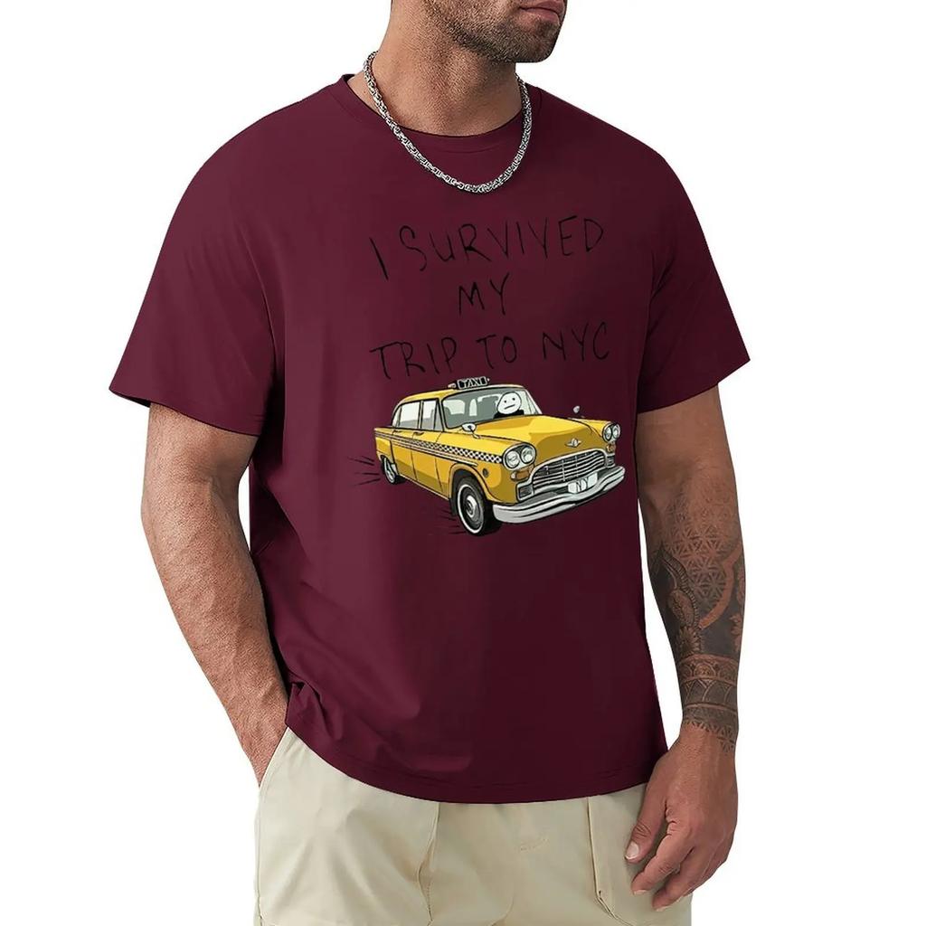 Tom  Same Style I Survived My Trip To NYC T Shirt Harajuku Short Sleeve T-shirt 100% Cotton Graphics Tshirt Tops