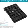 Vogek 22 Keys Bluetooth Numeric Keyboard Wireless Number Keypad Portable Plug And Play Digital Number Pad For Laptop IPad