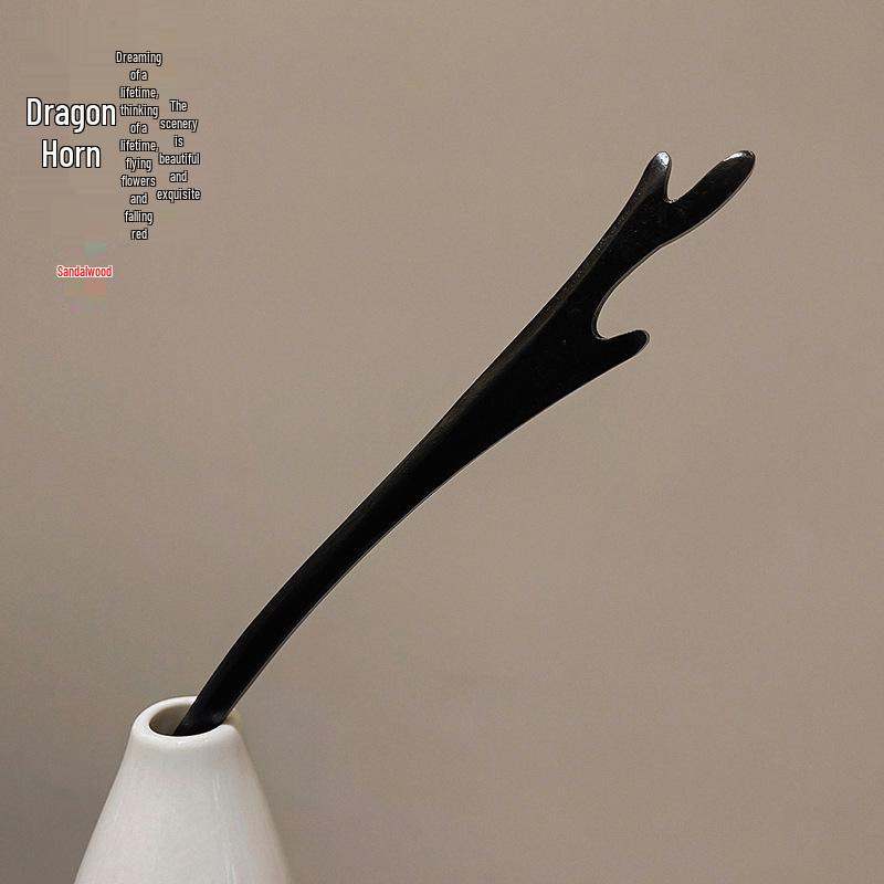 High-End Chinese Wooden Hairpin with Tassels – Ancient Style Ebony Faux for Women
