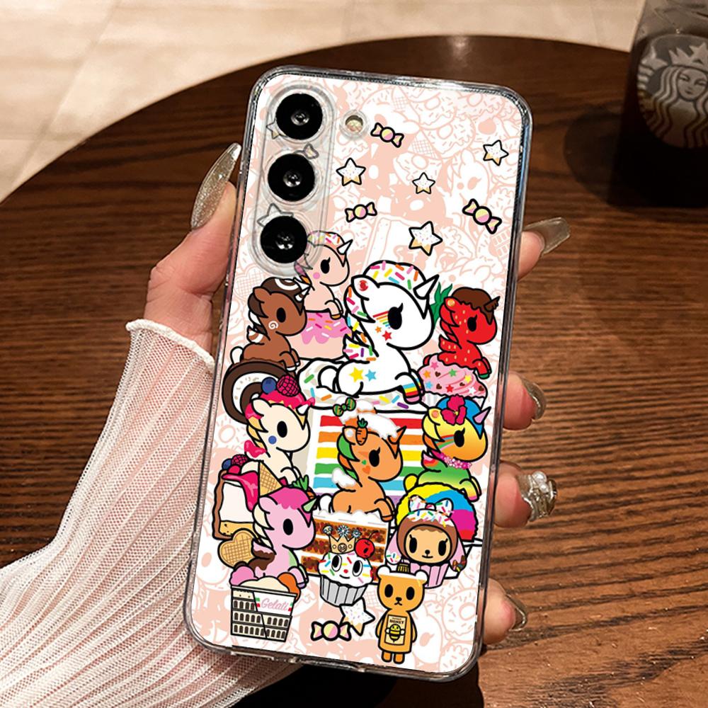 T-Tokidokis Unicorno stellina Phone Case Silicone For Samsung S30,23,21,22,20 FE lite,S10,9,PIus Note20ultra Soft Transparent