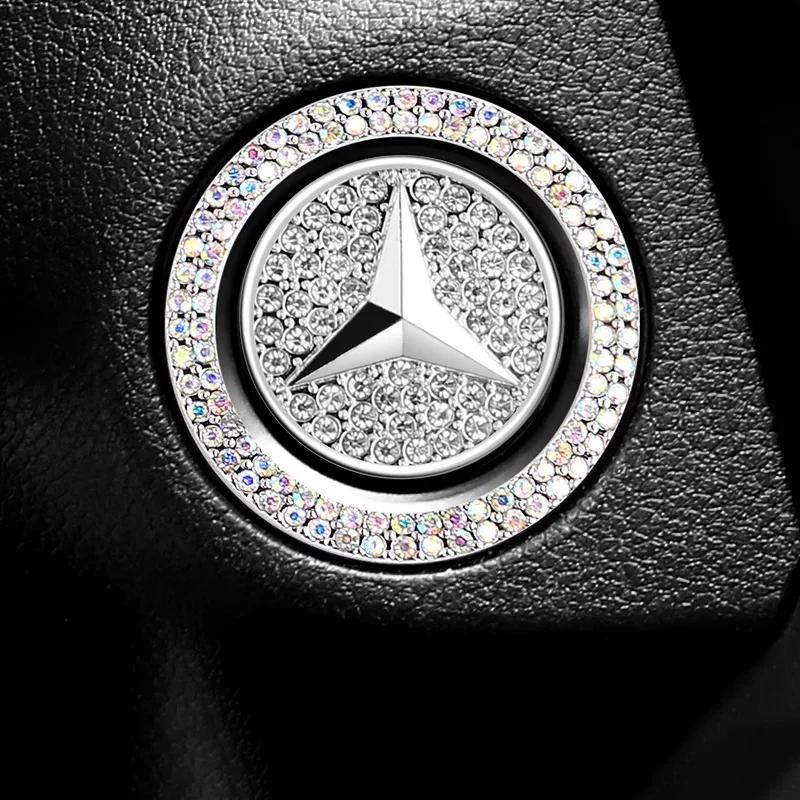 Hot Car Sticker 1PC Car Diamond-encrusted Protective Cover Click Interior Accessories For Mercedes Benz A C E S G Class GLC CLE