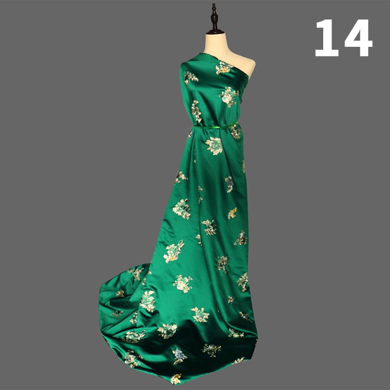 Chinese Style Peony Flower Butterfly Embroidered Fabric High-grade Soft Satin Fabric For Diy Sewing Dress Cheongsam Hanfu Cloth