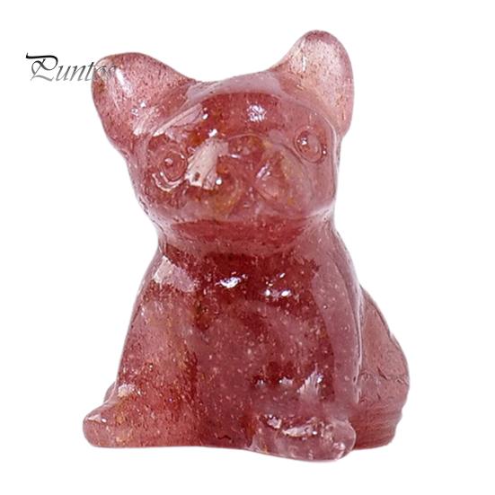 

Статуя французского бульдога очаровательный дизайн гладкая поверхность искусственные кристаллы розового кварца целебные камни статуя собаки F