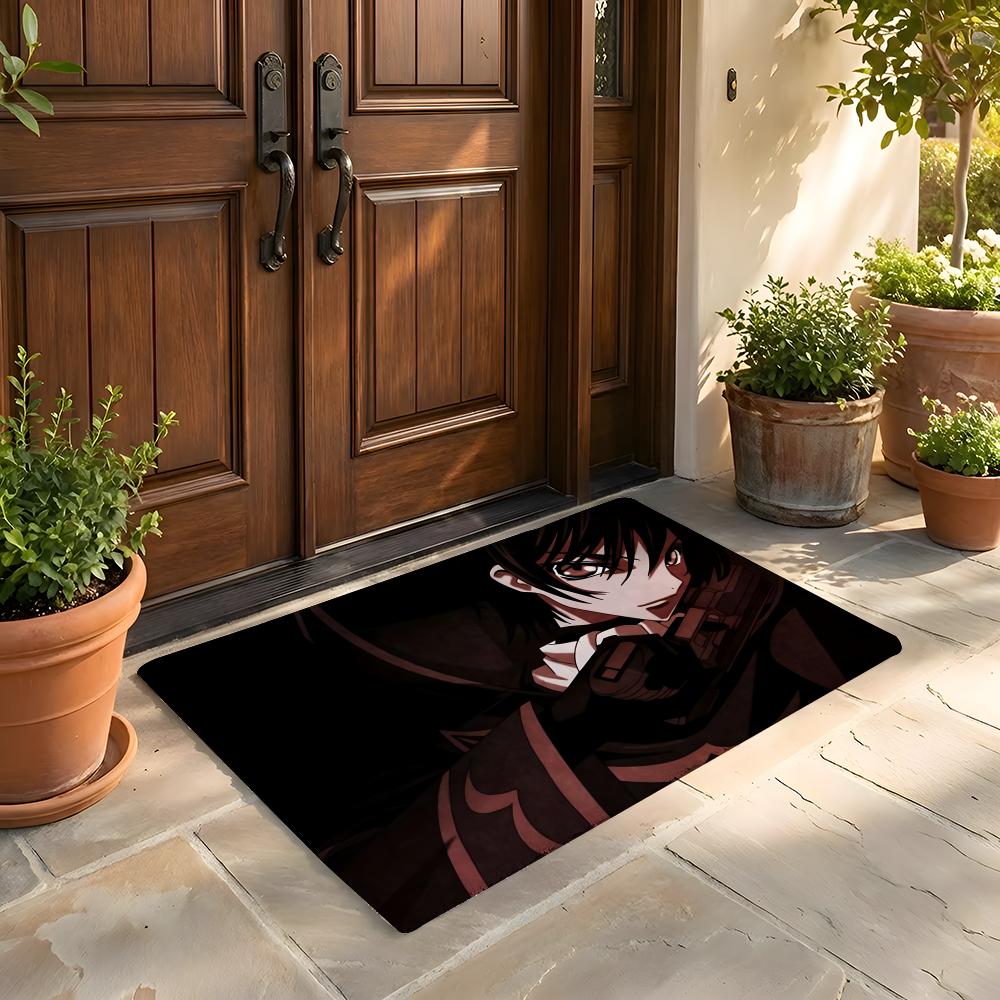 Floor Mat Soft Flannel Rug Non-Slip Absorbent Mat for Bathroom Bedroom Home Decor L-Lelouch of the Rebellion Anime