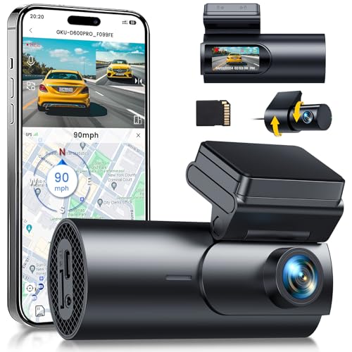 GKU New Edition Drive Recorder Front and Rear Camera [4K 1.5" LCD] GPS [5GWIFI] Smartphone Linked Small Drive Recorder Front and Rear 4k+1080p Dr