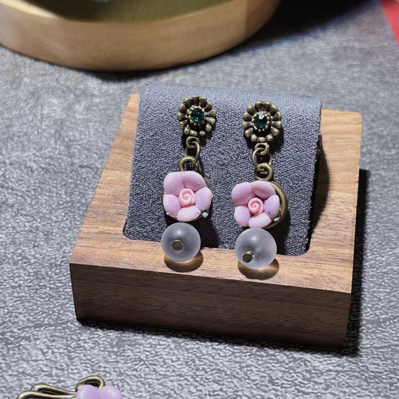 

Винтажное ожерелье с розовым стеклянным цветком: Ретро летние модные украшения