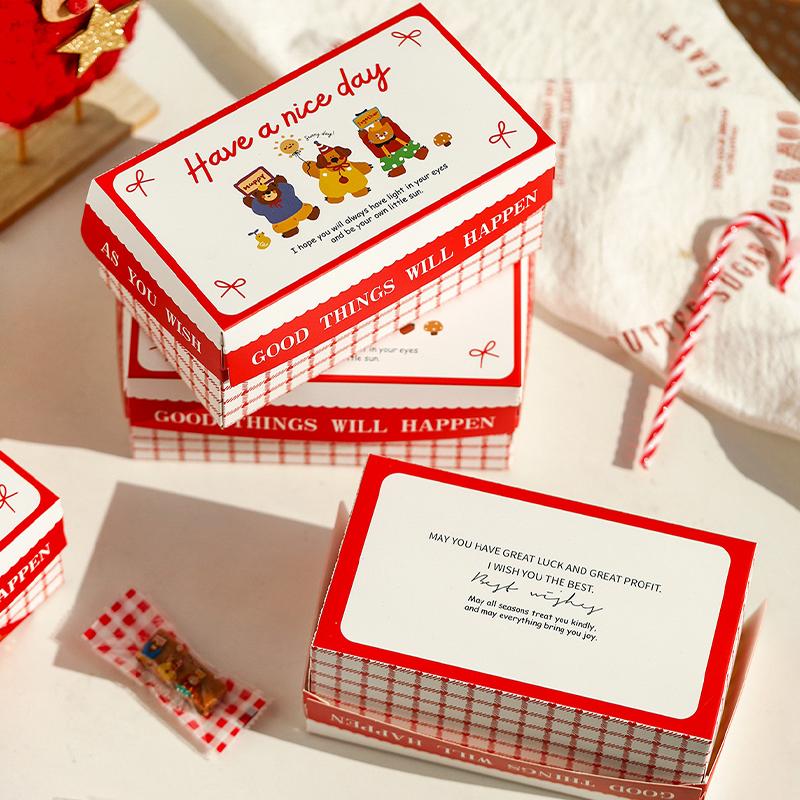Christmas Gift Boxes Candy Biscuit Chocolate Baking Gift Boxes Souvenirs Cartoon Designs 14x16cm