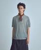 NOISE Point Punching Round Short Sleeve Knit - Gray