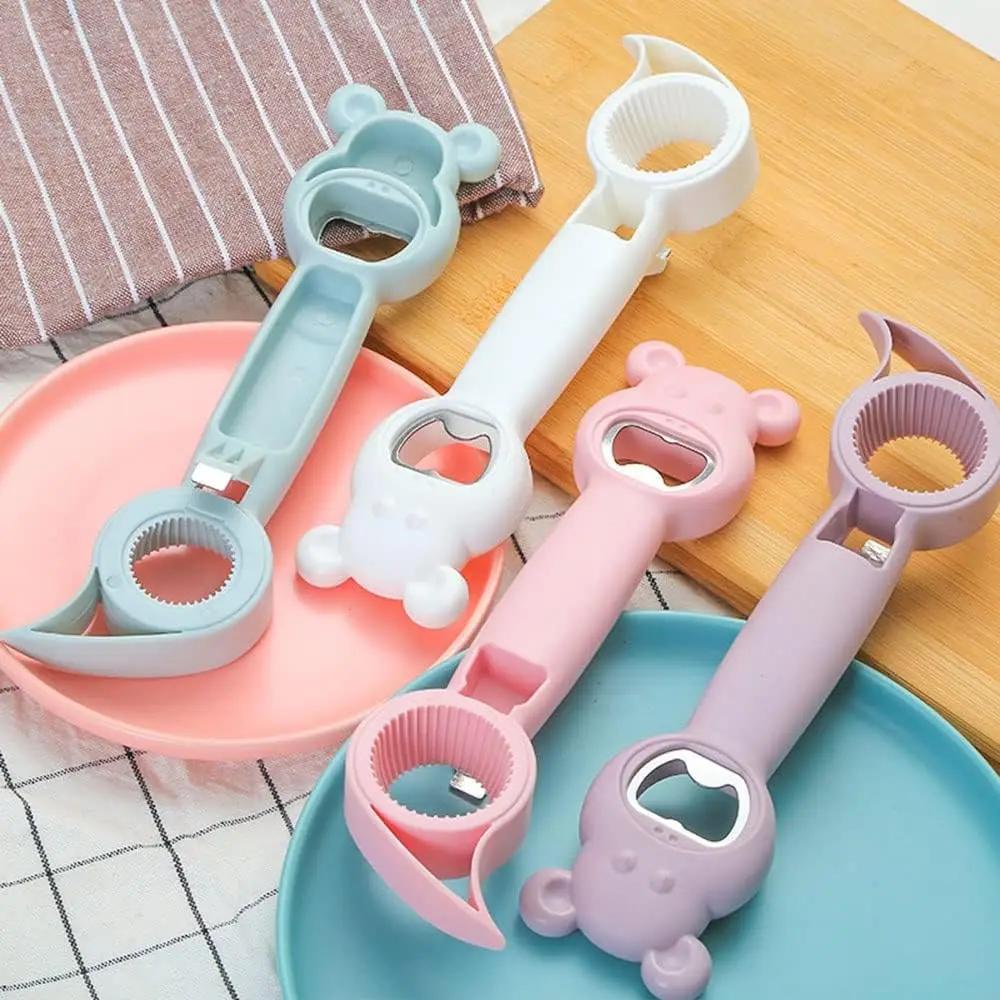 New 4 in 1 Multi Function Bottle Opener,Multi Kitchen Tool for Jelly Jars,Wine, Beer and other Use for Children,Elderly